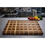 WoodBay Doğal Ceviz Ağacı Şef Kesme Tahtası 54×34×4 cm – Kalın Masif Ahşap Profesyonel Doğrama Tahtası - 50 x 35 x 4,2 cm