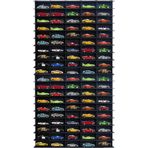 Woodbu 1/64 Hobi Araba Rafı Dikey (Hot Wheels, Matcbox) eskitme-siyah