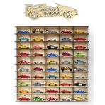 Woodbu 50 Araçlık Akçaağaç 1/64 Hobi Araba Rafı (Hot Wheels, Matcbox) Kişiye Özel Isimli