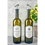 Woodcept. 2'li 750 ml Zeytinyağı, Ayçiçek Yağı, Sıvıyağ Cam Şişesi Yağdanlık, Retro Yağlık