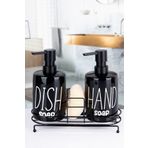 Woodcept 2'li Metal Stantlı ve Süngerli Sıvı Sabunluk Mutfak ve Banyo Seti, Hand and Dish Fenomen Set 500 ML