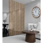 Wooddoom Altıgen Asmalar Lazer Kesim Paravan, Ahşap Seperatör, Panel Levha Seti Ahşap Oda Bölücü Desen - 40x40 - Ahşap Kemençe