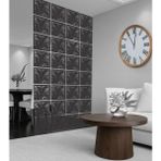 Wooddoom Çiçek Modelli Lazer Kesim Paravan, Ahşap Seperatör, Panel Levha Seti Ahşap Oda Bölücü Desen - 40x40 - Ahşap - Siyah