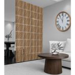 Wooddoom Çizgiler Üstte Lazer Kesim Paravan, Ahşap Seperatör, Panel Levha Seti Dekorasyon Oda Bölücü Desen - 40x40 - Ahşap Kemençe