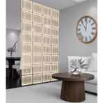 Wooddoom Çizgili Lazer Kesim Paravan, Ahşap Seperatör, Panel Levha Seti Dekorasyon Ahşap Oda Bölücü Desen - 40x40 - Ahşap - Bej
