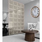 Wooddoom Halkalar Rastgele Lazer Kesim Paravan, Ahşap Seperatör, Panel Levha Seti Dekorasyon Oda Bölücü Desen - 40x40 - Ahşap - Bej