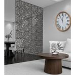 Wooddoom Halkalar Rastgele Lazer Kesim Paravan, Ahşap Seperatör, Panel Levha Seti Dekorasyon Oda Bölücü Desen - 40x40 - Ahşap - Siyah