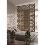 Wooddoom Lazer Kesim Paravan, Ahşap Separatör, Oda 4'lü Panel Levha MODEL04 40 x 40 cm - 40x40