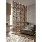 Wooddoom Lazer Kesim Paravan, Ahşap Separatör, Oda 4'lü Panel Levha MODEL05 40 x 40 cm - 40x40