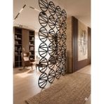 Wooddoom Lazer Kesim Paravan, Ahşap Separatör, Oda 4'lü Panel Levha MODEL10 40 x 40 cm - 40x40 - Siyah