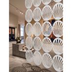 Wooddoom Lazer Kesim Paravan, Ahşap Separatör, Oda 4'lü Panel Levha MODEL14 40 x 40 cm - 40x40 - Beyaz