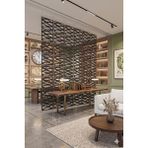 Wooddoom Lazer Kesim Paravan, Ahşap Separatör, Oda 4'lü Panel Levha MODEL16 40 x 40 cm - 40x40 - Siyah