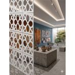 Wooddoom Lazer Kesim Paravan, Ahşap Separatör, Oda 4'lü Panel Levha MODEL22 40 x 40 cm - 40x40 - Beyaz