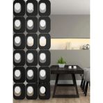 Wooddoom Lazer Kesim Paravan, Ahşap Separatör, Oda 4'lü Panel Levha MODEL24 40 x 40 cm - 40x40 - Siyah