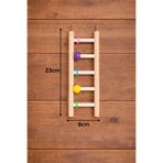 Wooden Bird Boncuklu Ahşap Kuş Merdiveni 5 Basamaklı