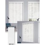 Wooden Blinds %100 Doğal Ahşap Jaluzi Perde 50mm, Alüminyum Kasalı Yüksek Kaliteli - Kurdelalı - 100 x 220 cm - Beyaz