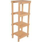 Wooden City 4 Katlı Doğal Ahşap Raf