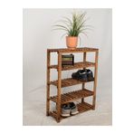 Wooden City 5 Katlı Masif Ahşap Ayakkabılık Ahşap Ayakkabı Rafı 60X80