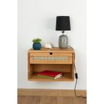 Wooden Decoration Ahşap Duvara Monte Hazeran Detay Raflı Komodin - Kahverengi