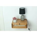 Wooden Decoration Ahşap Rattan Detay Duvara Monte Modern Komodin - Kahverengi