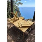 Wooden Factory Katlanabilir Ahşap Piknik Masası 50x100 cm ve 4’lü Tabure Seti Taşınabilir Kamp Masası Balkon Bahçe Masa Sandalye Seti