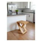 Wooden Factory Pratik Taşınabilir ve Katlanabilir Doğal Ahşap Tabure - Katlanır Kamp Tabure - Piknik Tabure