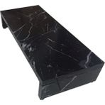 Wooden Gold 7 cm Yükseklikte Doğal Mermer Desenli Siyah Mdf Monitör Stand Ekran Stand Bendir Mdf 45 cm x 25 cm