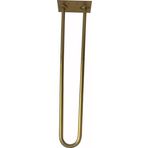 Wooden Gold Altın Yaldız Rustik Tarz U Model Has Demir Firkete Masa Sehpa Ayağı 25 cm
