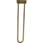Wooden Gold Altın Yaldız Rustik Tarz U Model Has Demir Firkete Masa Sehpa Ayağı 38 cm