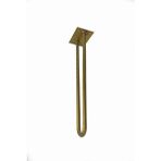 Wooden Gold Nervürlü Demirden Altın Yaldız Rustik Tarz U Model Has Demir Firkete Masa Sehpa Ayağı 80 cm