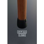 wooden lane studio 4’lü Siyah Silindir Sandalye Pabucu Zemin Koruyucu – 17-21 mm Aralığına Uygun Çizmez Kaydırmaz