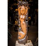 Wooden Mermaid, Bali El Yapımı Ahşap Heykel, Yoga Meditasyon Zen Dekor, Blok Ağaç içine oyma Denizkızı