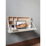 Wooden Studio Lumo Duvara Monte Masa, Katlanır Çalışma Masası, Modern Ofis Masası, Çocuk Ders Çalışma Masası, Raflı Masa, Portatif Masa, Duvar Masası, Açılır Kapanır Masa, Şık Ahşap Masa - 85x38x8 - Kum Beji