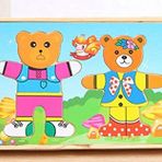 Wooden Toys Ahşap Ayıcık Giydirme Oyunu İkili - Eğitici Ahşap Oyuncaklar Algı ve Zeka Oyunları Eğitici Oyuncak