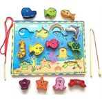 Wooden Toys Ahşap Eğitici Geliştirici Mıknatıslı Balık Tutma ve Ipe Dizme Oyunu