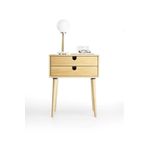 WoodenDecoration01 Ahşap Çift Çekmeceli Modern Komodin