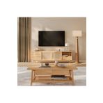 WoodenDecoration01 Ahşap Rattan Kapak Detaylı Modern Tv Ünitesi