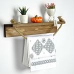 Woodensa Ahşap Mutfak Rafı Havluluk Ahşap Terek - Ceviz
