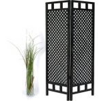 Woodensa Ahşap Paravan Seperatör Oda Bölücü Ayırıcı 2 Kanat Siyah - 160X100 CM - Ahşap - Siyah