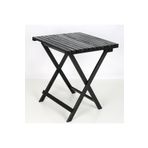 WOODENSA Balkon Masası Bahçe Masası Katlanır Masa Ahşap Masa Siyah 60x60 WDN610