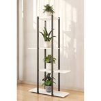 Woodensa Dekoratif 5 Raflı Metal Saksı Standı Beyaz