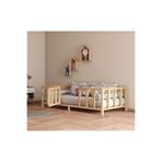 WOODENSA Montessori Modeli Yatak 80x160 Doğal Ahşap Çocuk Yatak Karyola Kapılı