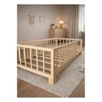 WOODENSA Montessori Modeli Yatak 80x160 Doğal Ahşap Çocuk Yatak Karyola Kapısız