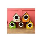 WoodenZoo Ahşap Dekoratif Kuş Evi Yuvası, Yuvalık, Balkon , Bahçe Aksesuarı 5'li