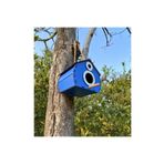 WoodenZoo Ahşap Dekoratif Kuş Evi Yuvası, Yuvalık, Balkon , Bahçe Aksesuarı (MAVİ 15x12x13 cm)