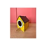 WoodenZoo Ahşap Dekoratif Kuş Evi Yuvası, Yuvalık, Balkon , Bahçe Aksesuarı (SARI)