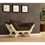 Woodesk Adalar Masif Ahşap Natural Renk Berjer (Kahverengi)