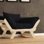 Woodesk Adalar Masif Ahşap Natural Renk Berjer (Siyah)