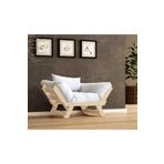 Woodesk Adalar Masif Natural-kırık Beyaz Renk Berjer
