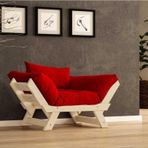 Woodesk Adalar Masif Natural-kırmızı Renk Berjer